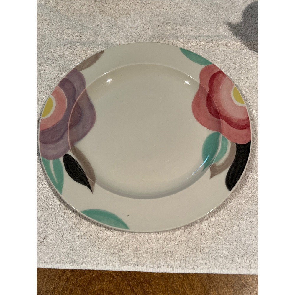 Adams Micratex Florida Dinner Plate Hand Painted Floral England Ironstone 10"